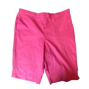 NWT ALFRED DUNNER BRIGHT PINK FLAT FRONT SHORTS 14